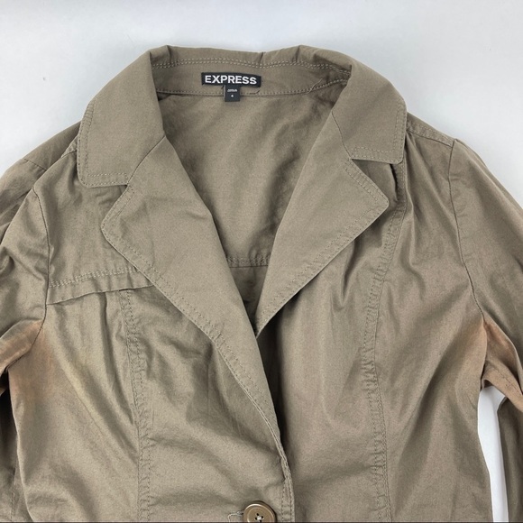 Express Jacket Womens Size 4 Brown 2 Button Long Sleeve Pockets - Picture 4 of 8